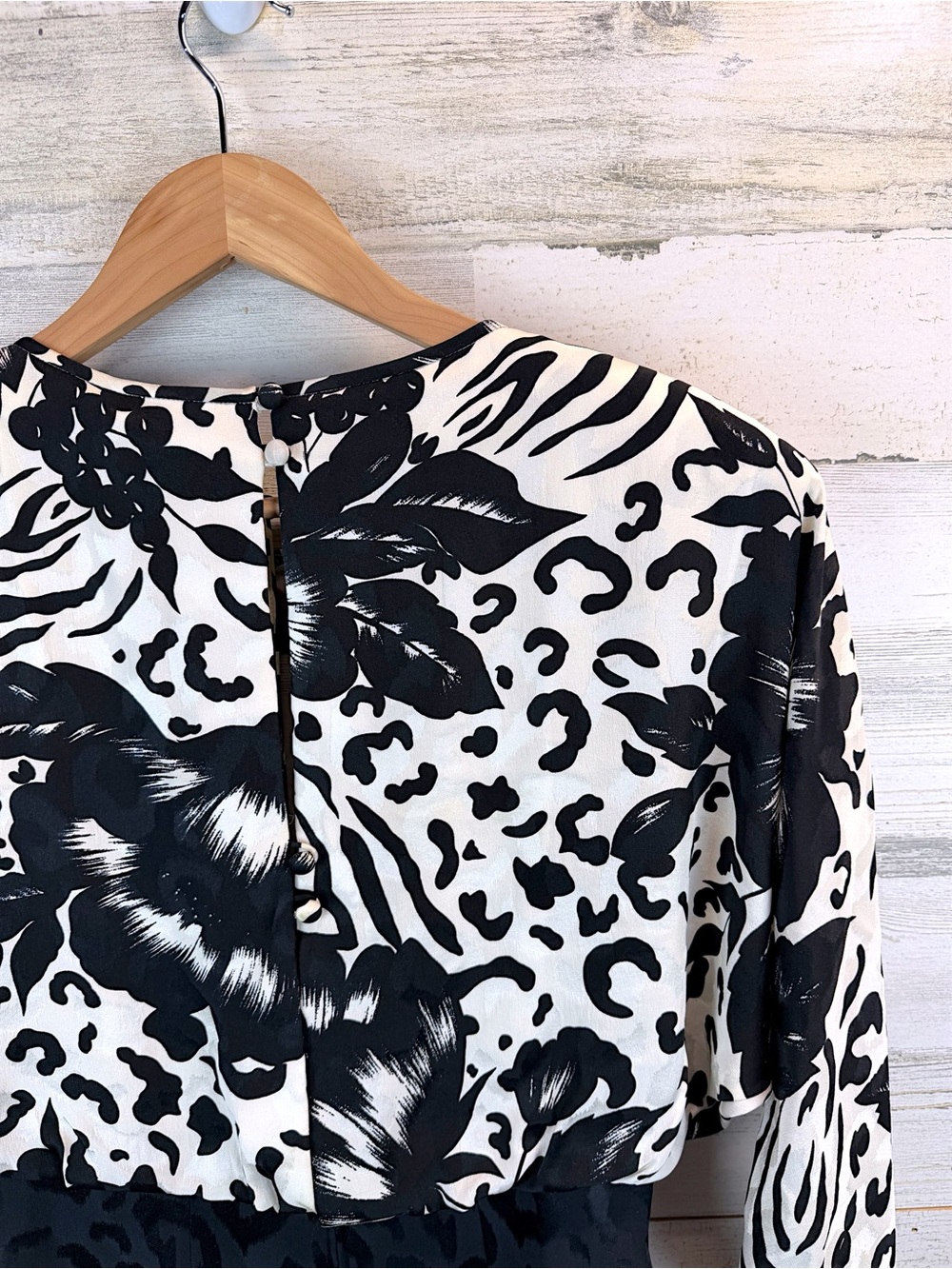Vintage Lillie Rubin 100% Silk Cocktail Dress Black White Beaded Size 8 - Picture 10 of 14